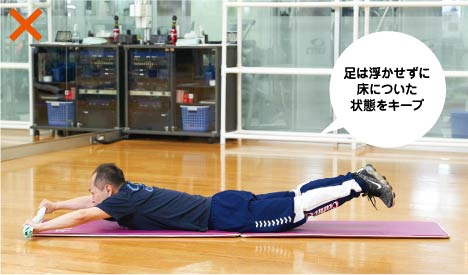 足は浮かせずに床についた状態をキープ