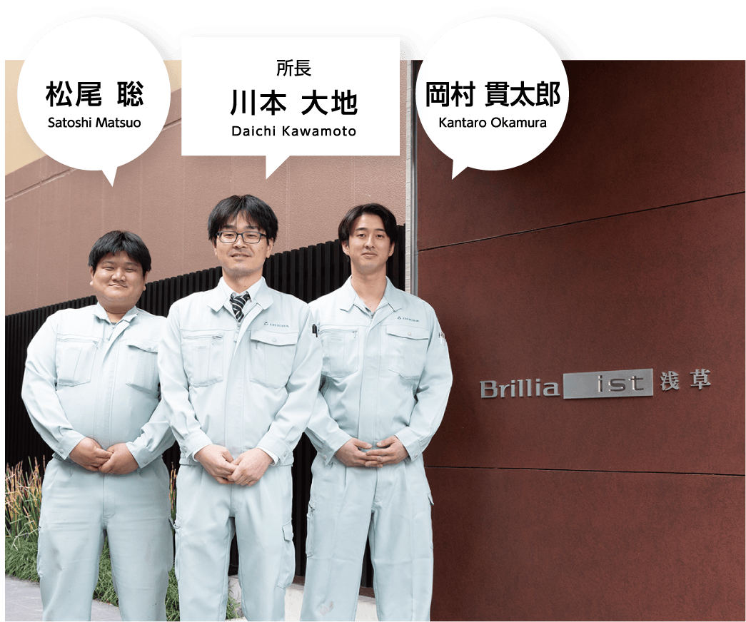 松尾 聡 Satoshi Matsuo 所長 川本 大地 Daichi Kawamoto 岡村 貫太郎 Kantaro Okamura