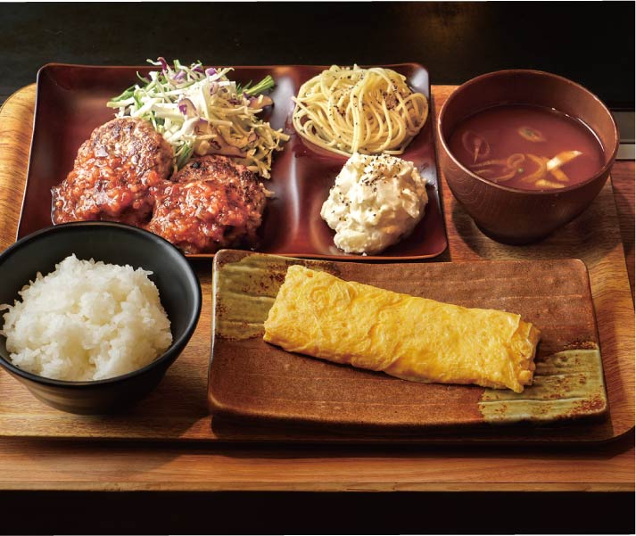 あらびきハンバーグ定食